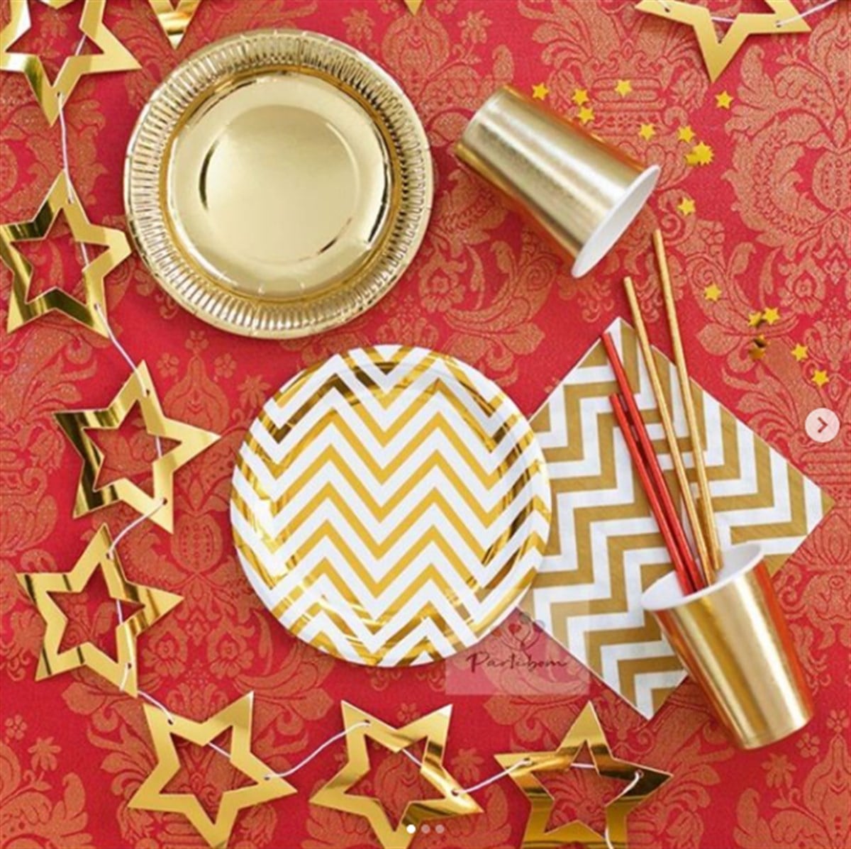 GOLD ZİGZAG PARTİ SET (16 KİŞİLİK)