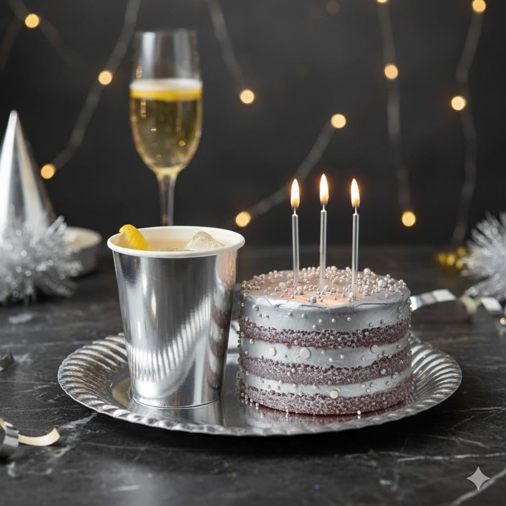 Gümüş 8'li Karton Tabak & Bardak Seti