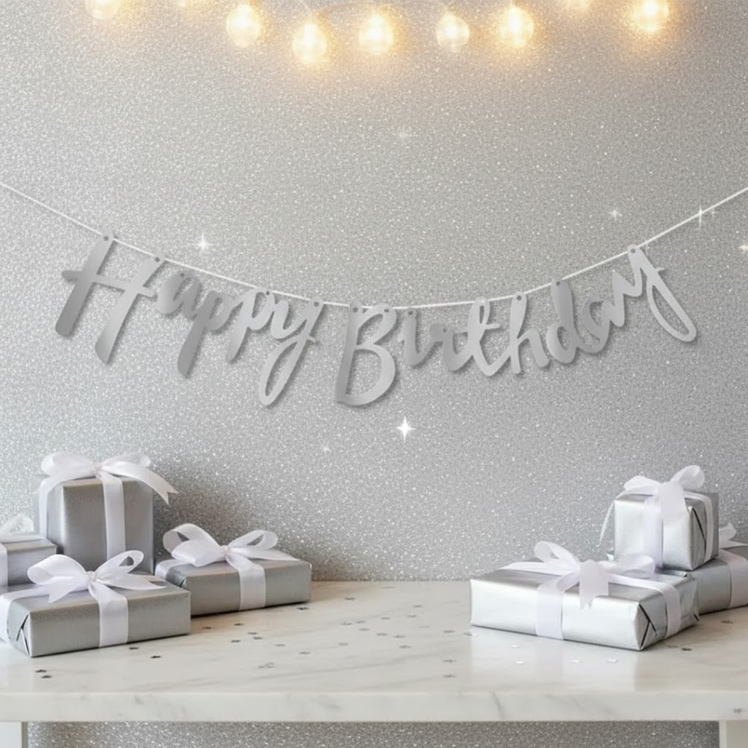 GÜMÜŞ HAPPY BİRTHDAY BANNER