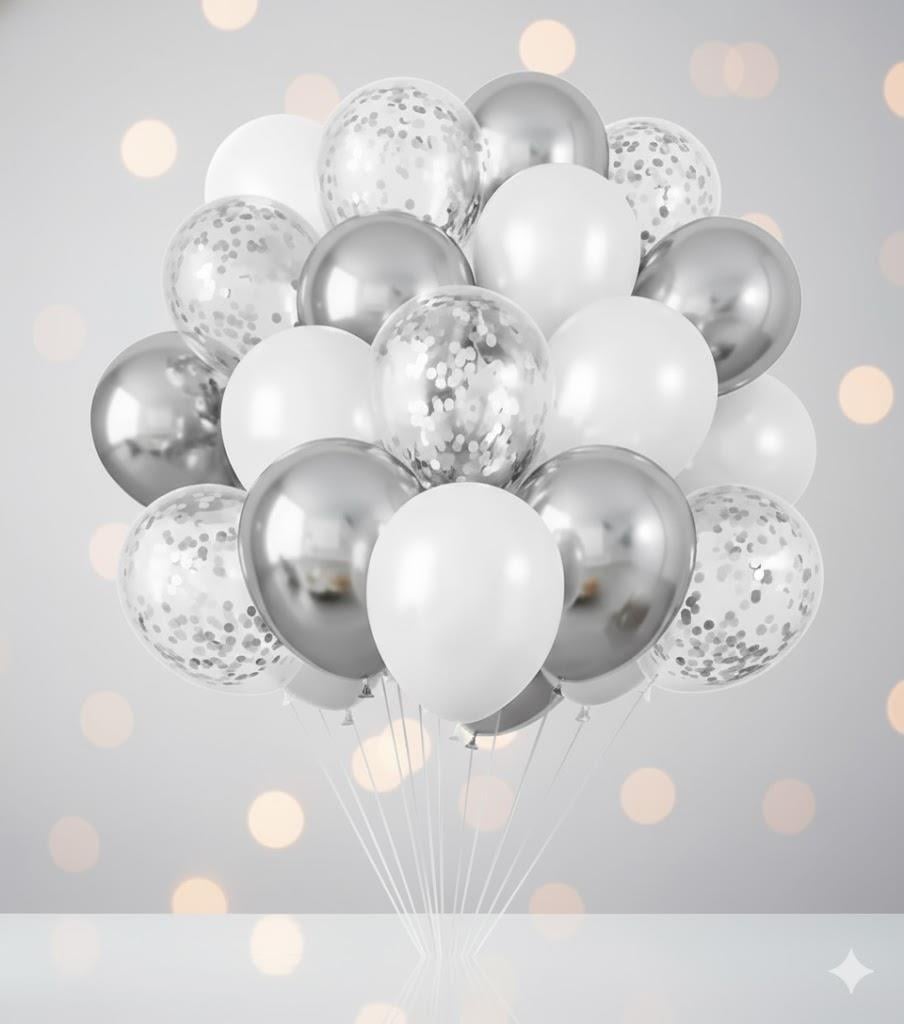 Gümüş Karışık Balon Demeti
