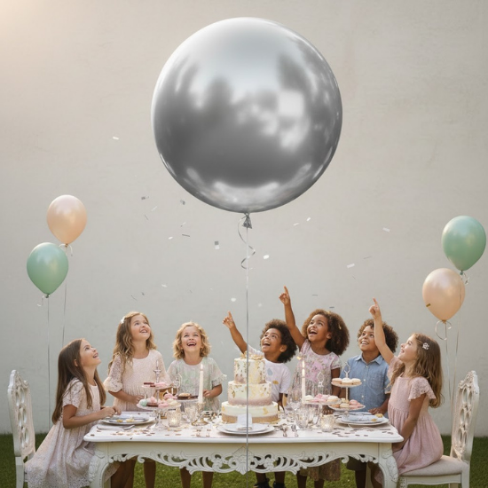 GÜMÜŞ KROM JUMBO BALON (18 İNÇ)