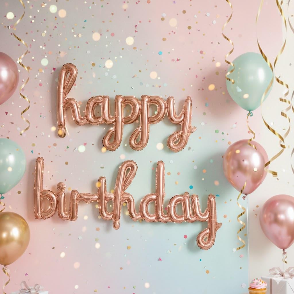 Happy Bırthday İmza Rose Gold  Folyo Balon