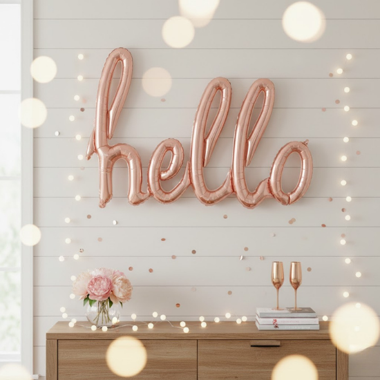 HELLO ROSE GOLD FOLYO BALON