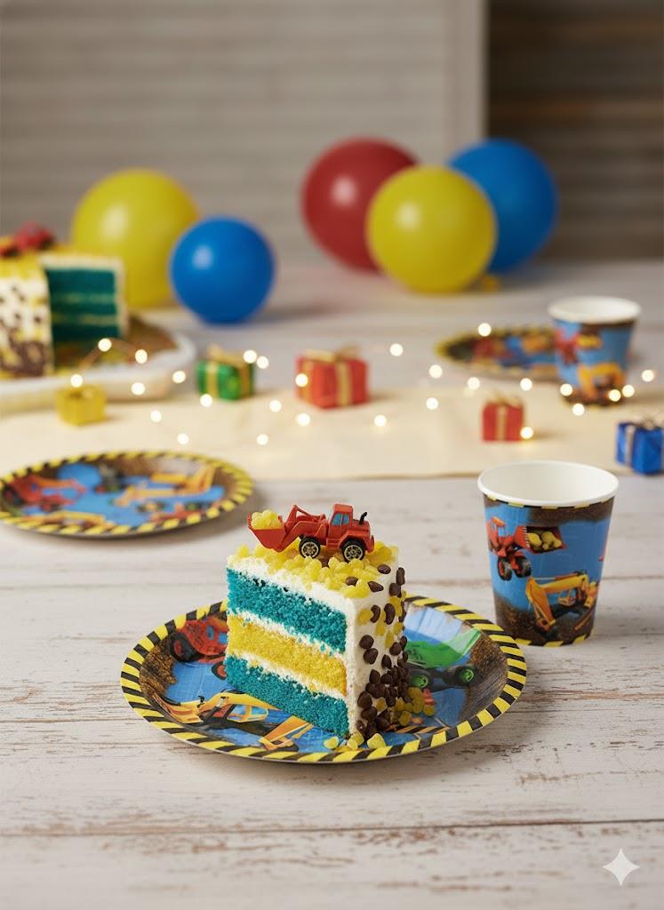 İnşaat Tabak ve Bardak Set (8 Adet)