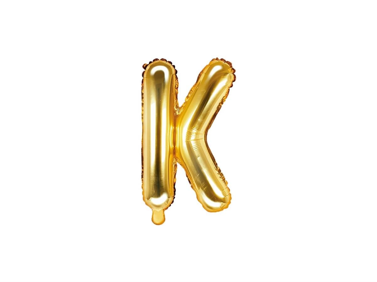 K Harf Gold Folyo Balon (35 CM)