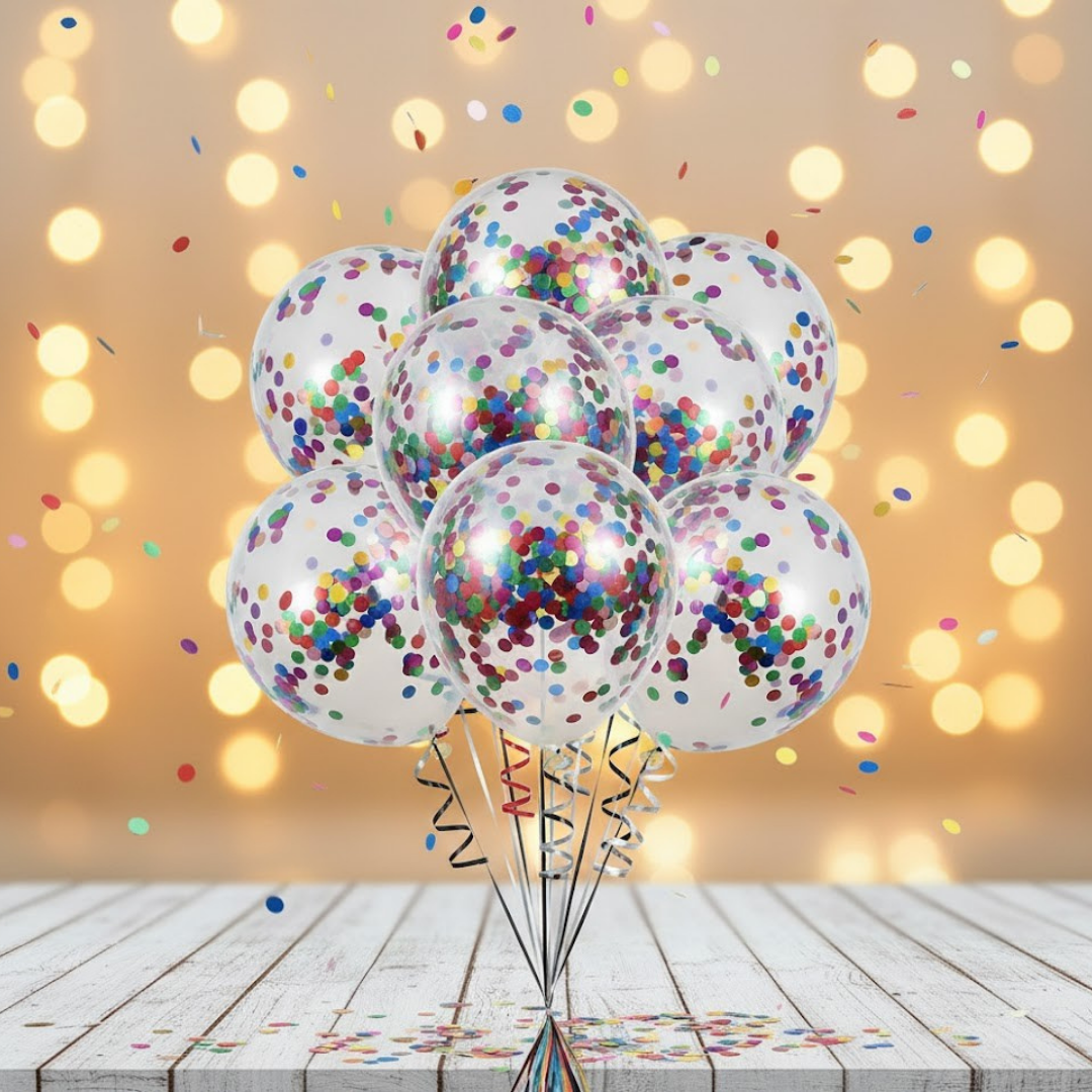 KARIŞIK PULLU ŞEFFAF LATEKS BALON (10 ADET)