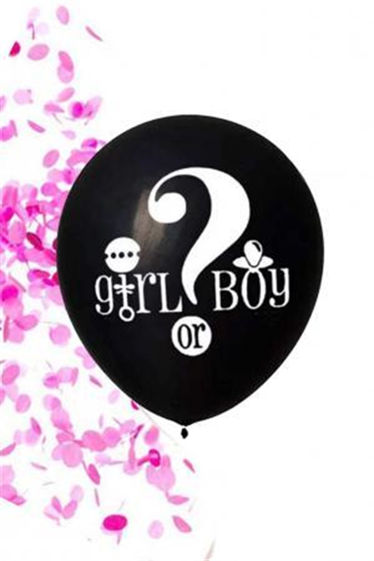 KIZ PEMBE PULLU CİNSİYET BALON (18 İNÇ)