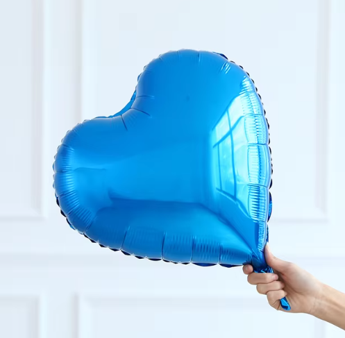 Lacivert Kalp Folyo Balon 