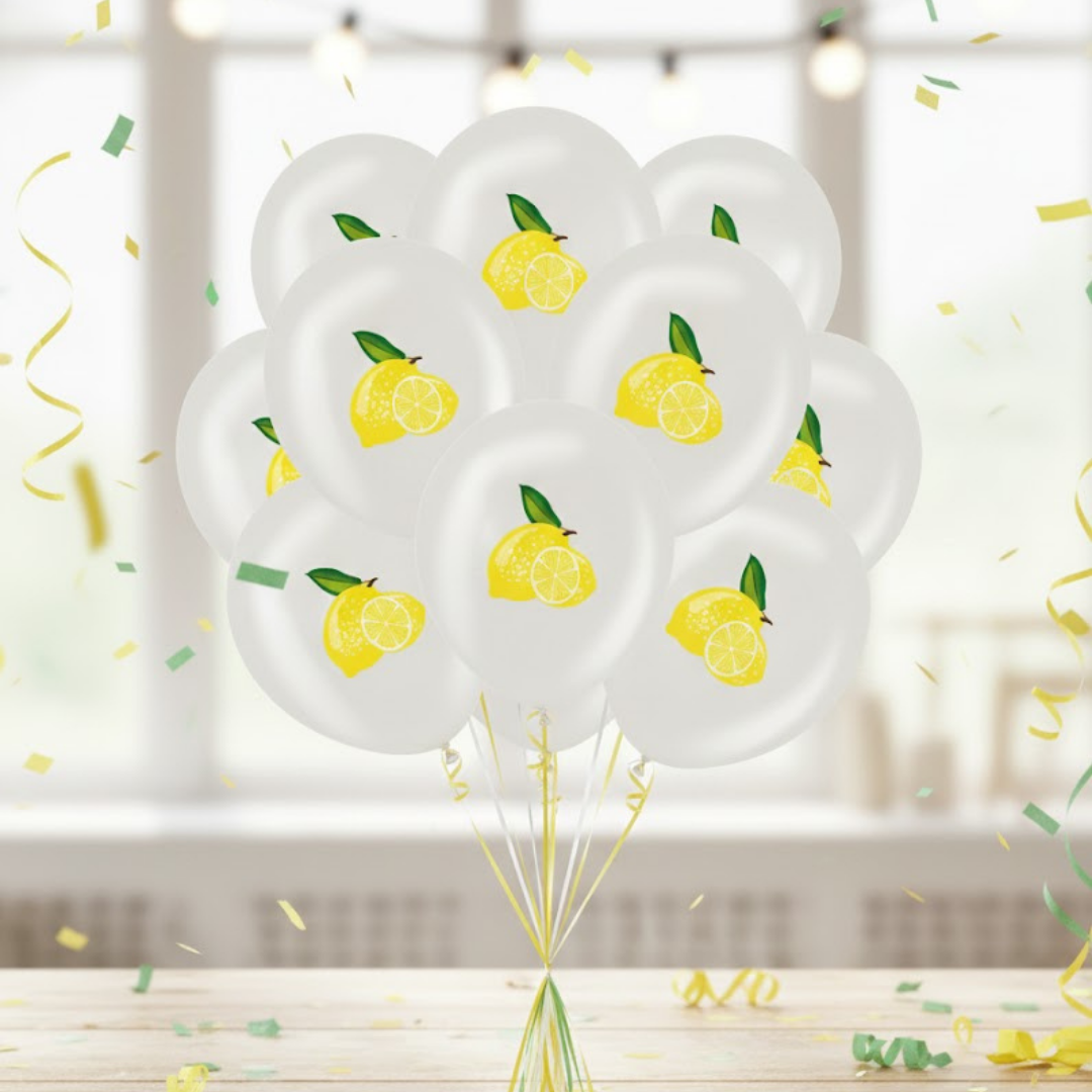 Limon Baskılı Lateks Balon ( 5 adet)