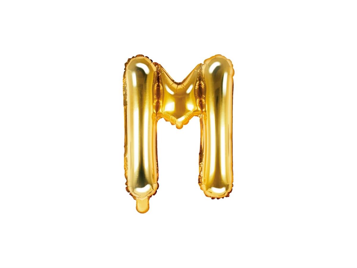 M Harf Gold Folyo Balon (35 CM)