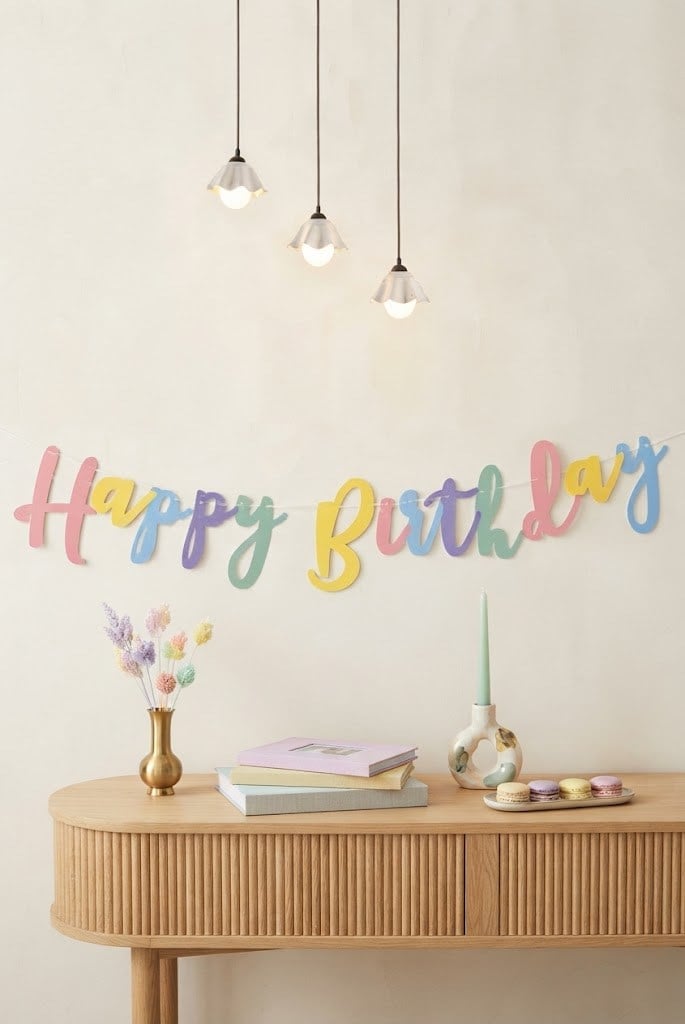 Makaron Happy Birthday Banner