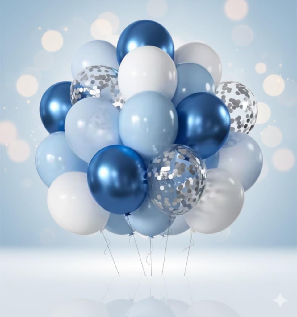 Mavi Beyaz Balon Demeti