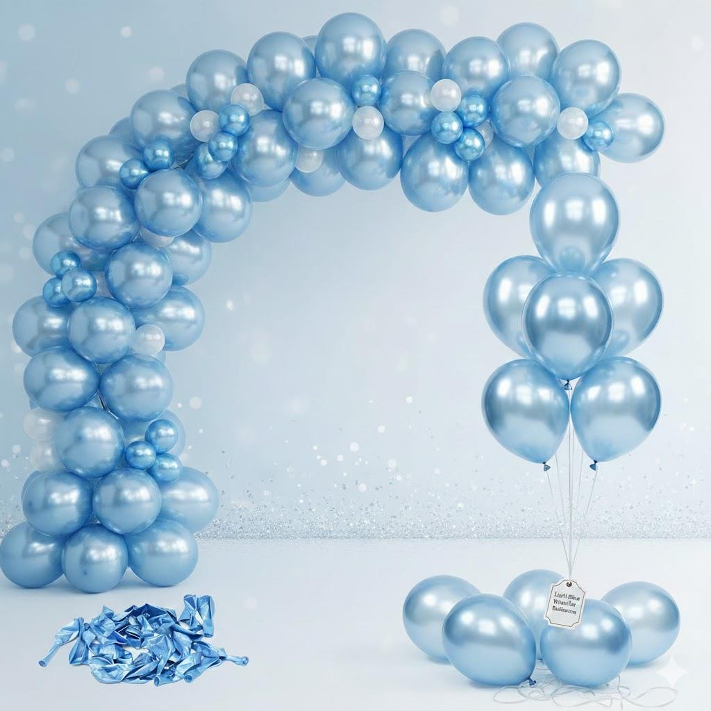 Mavi Metalik Balon (100 adet)