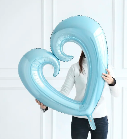 MAVŞ İÇİ BOŞ KALP FOLYO BALON (100x108)