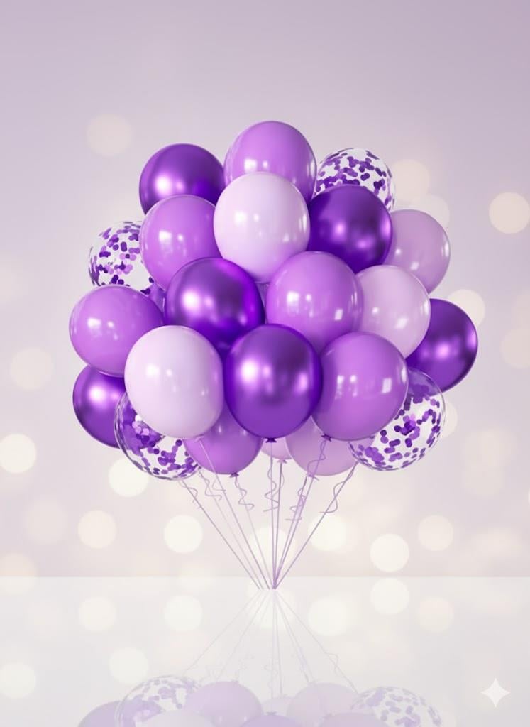 Mor Karışık Balon Demeti 