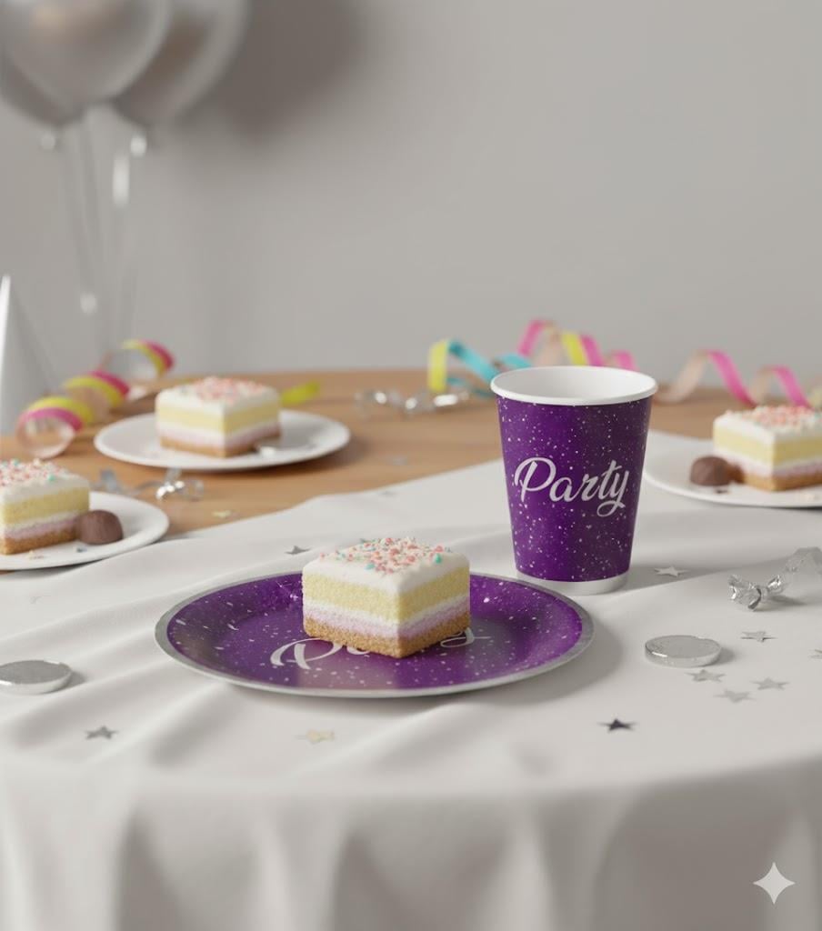 MOR PARTİ BARDAK (8 ADET)