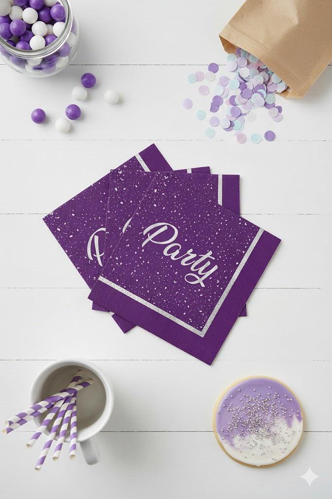 MOR PARTİ PEÇETE (16 ADET)