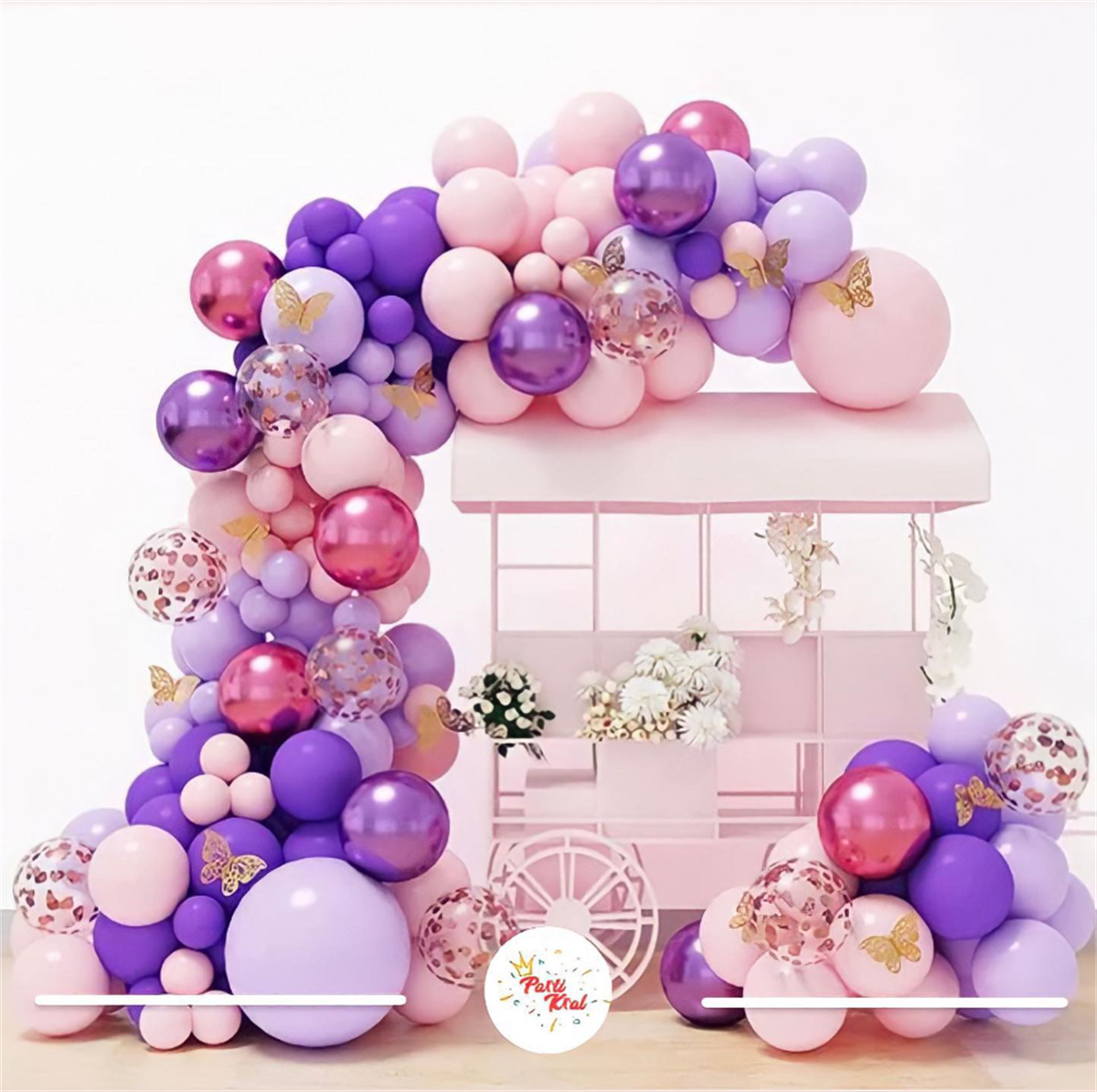 Mor Salkım Balon Zinciri Konsepti
