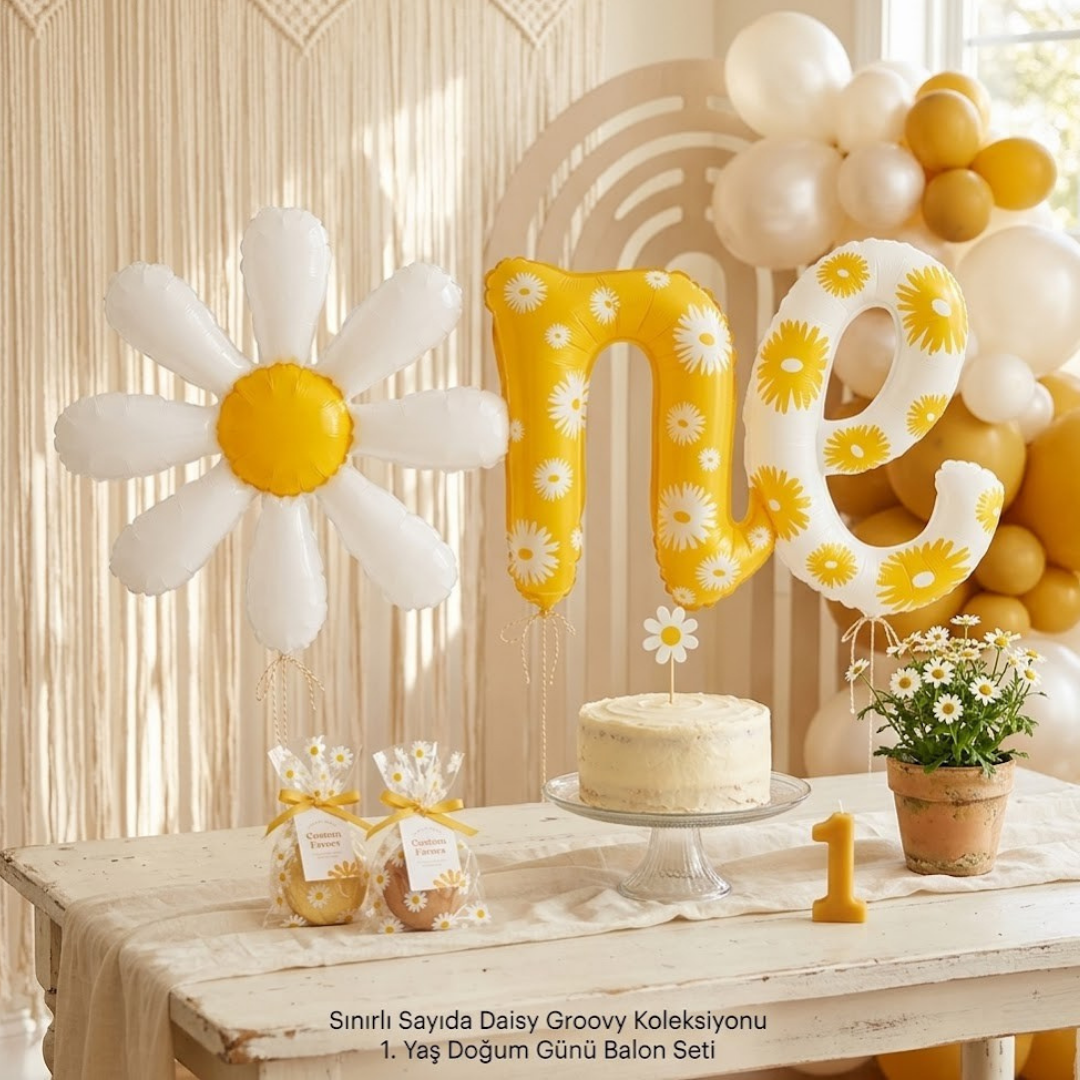 One Papatya Temalı Folyo Balon
