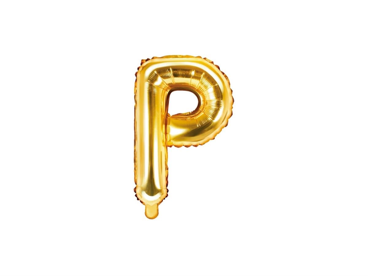 P Harf Gold Folyo Balon (35 CM)