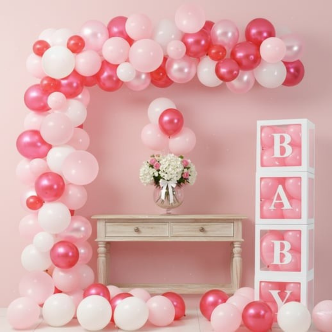 Pembe Baby Balon Zinciri Seti