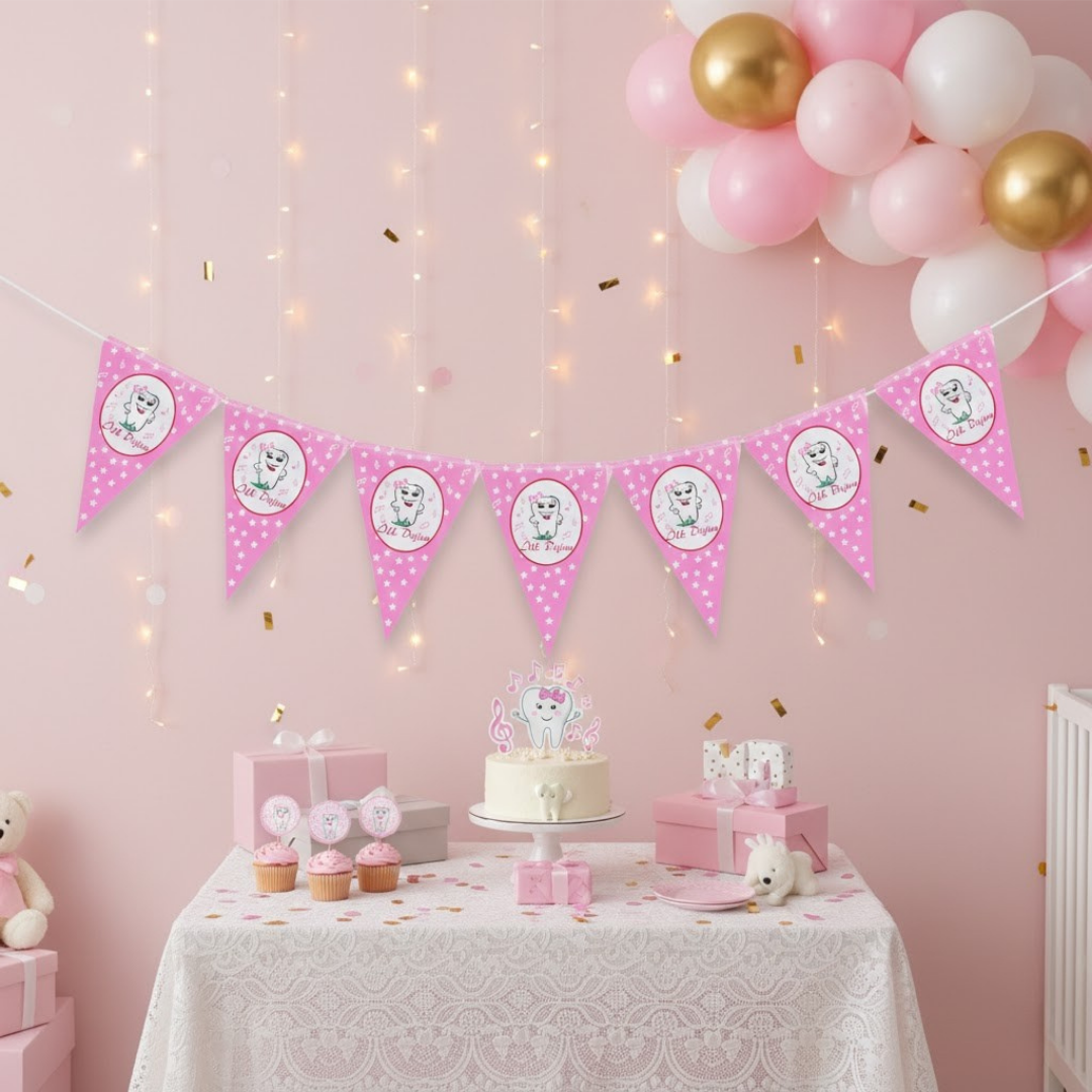 Pembe İlk Dişim Flama (2 metre)
