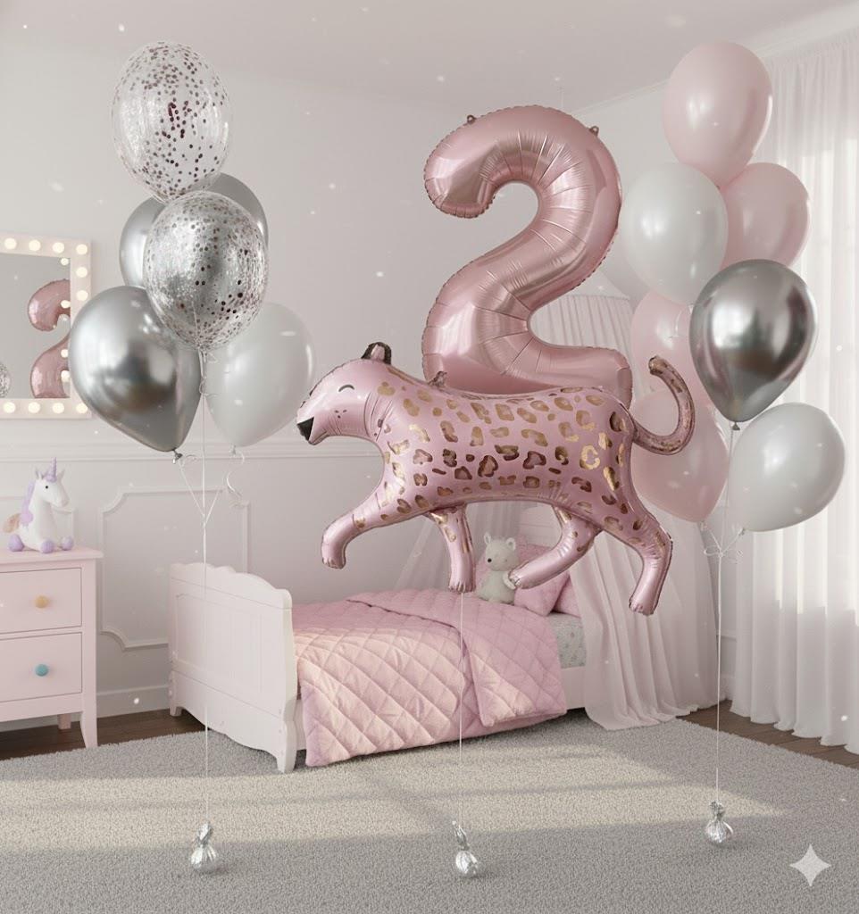 Pembe Kaplan Folyo Balon Konsepti