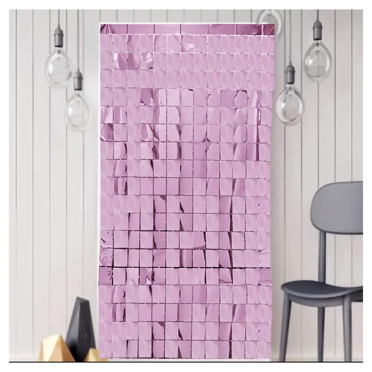PEMBE KARE ARKO FON IŞILTILI PERDE (90X240)