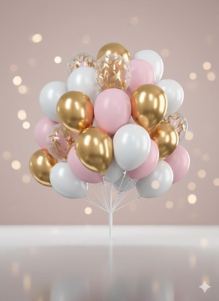 Pembe Karışık Balon Demeti