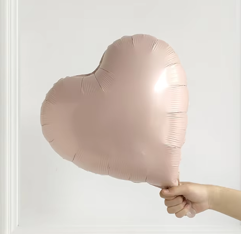 Pembe Mat Kalp Folyo Balon 
