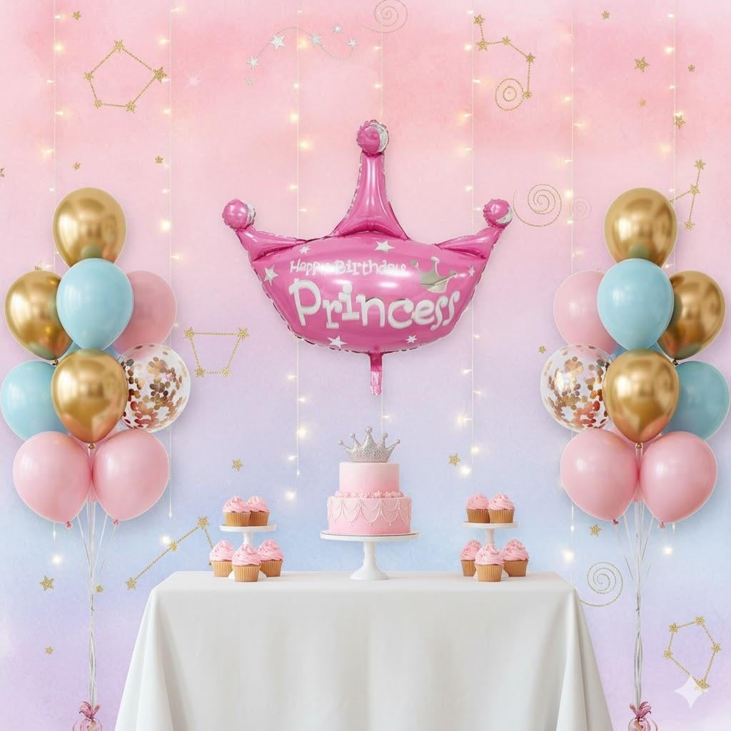 PEMBE PRİNCES TAÇ BALON