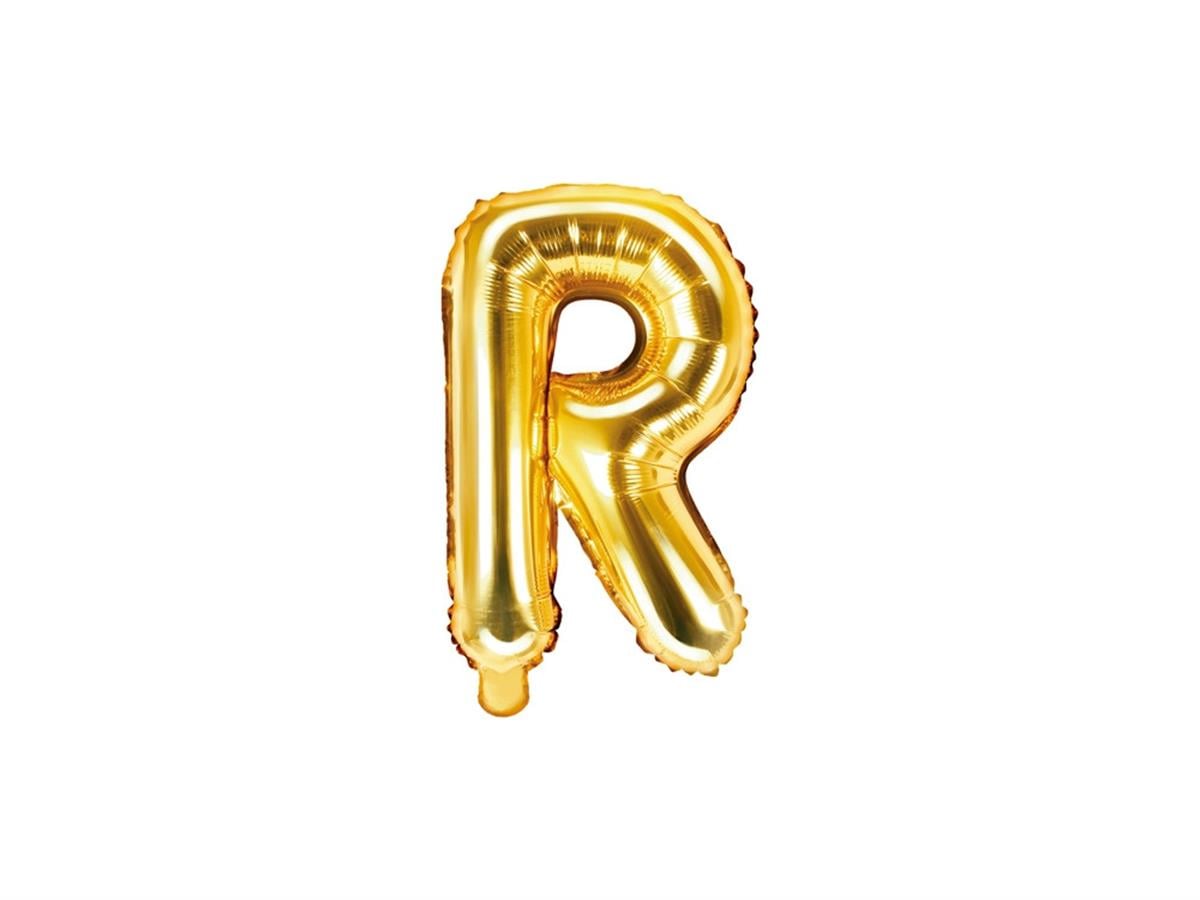 R Harf Gold Folyo Balon (35 CM)