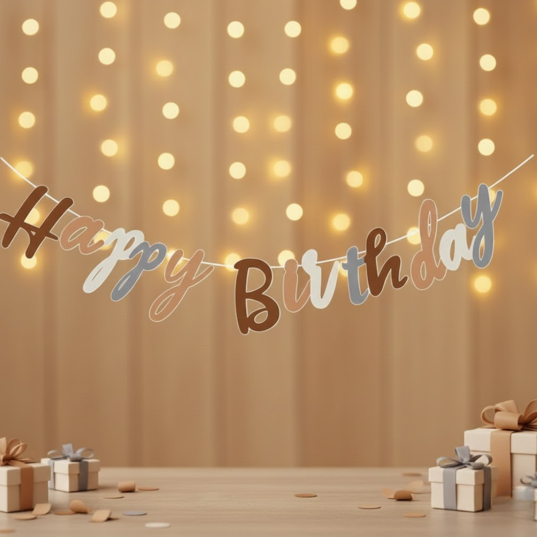 Retro Happy Birthday Banner