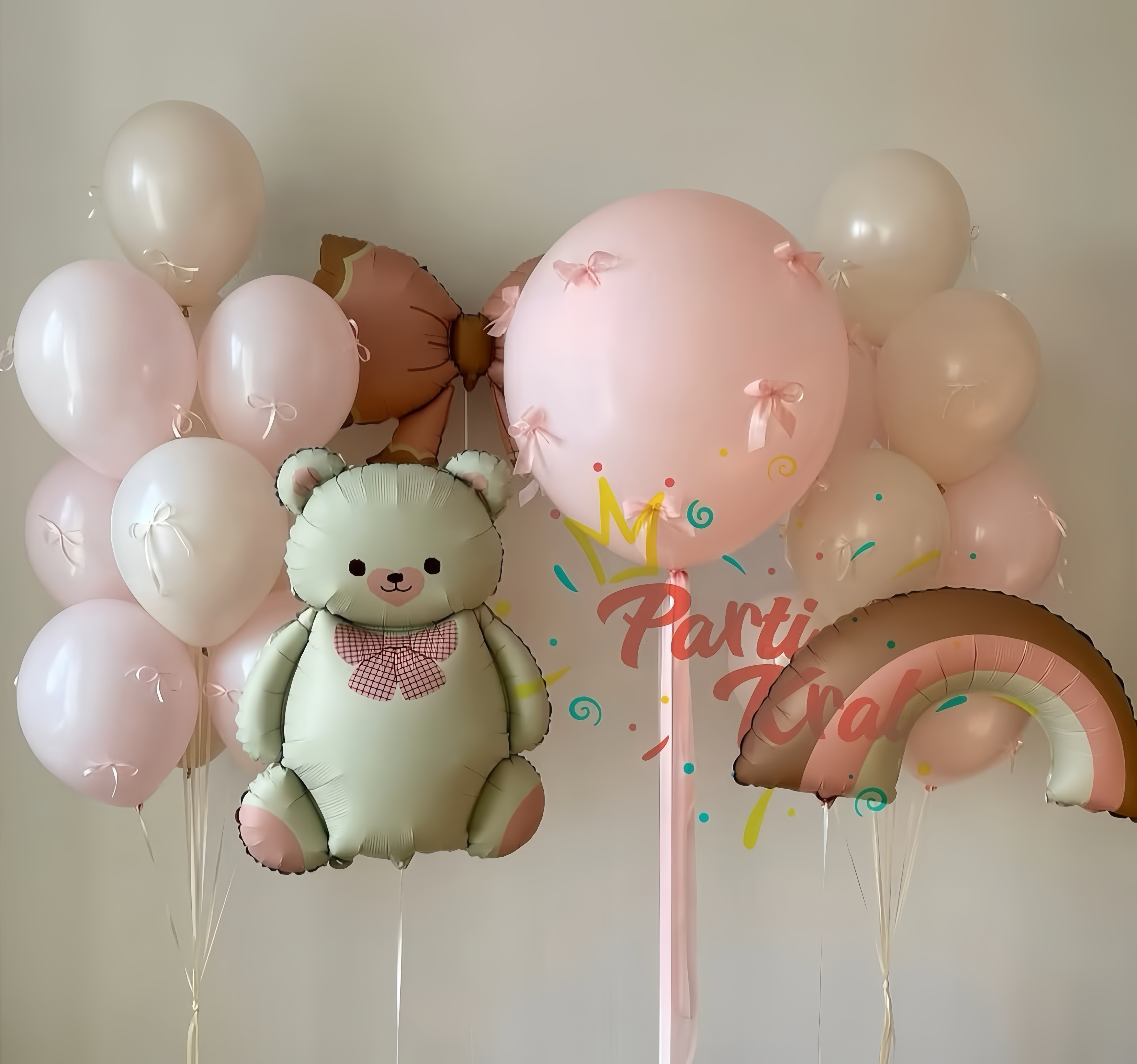 Retro Papyonlu Ayı Balon Demeti