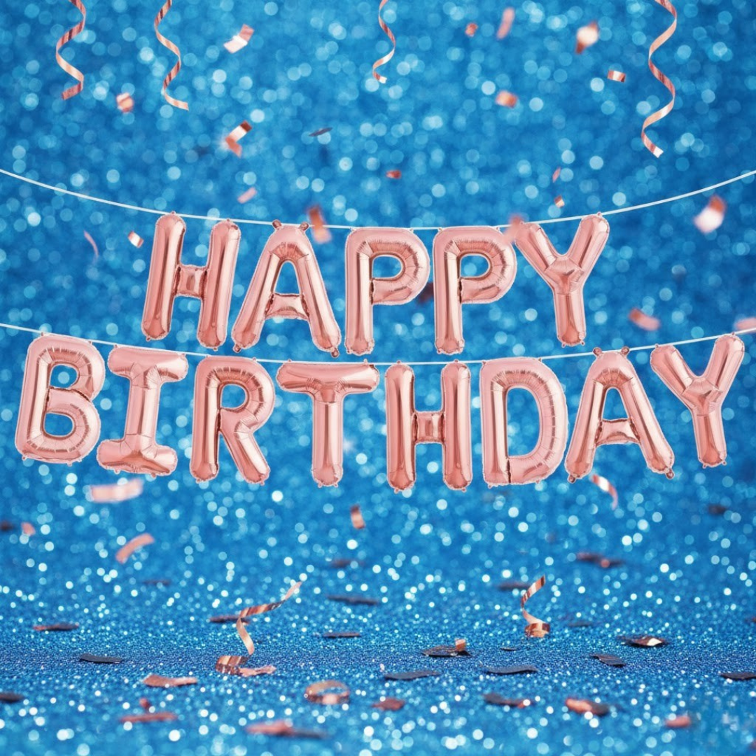 Rose Gold Happy Birthday Balon