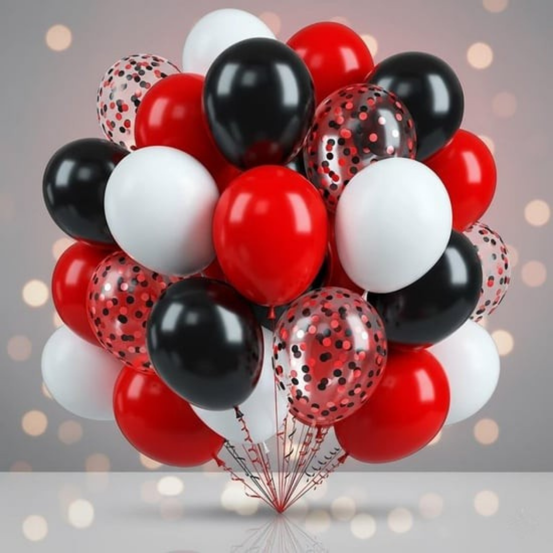 Siyah Kırmızı Balon Demeti