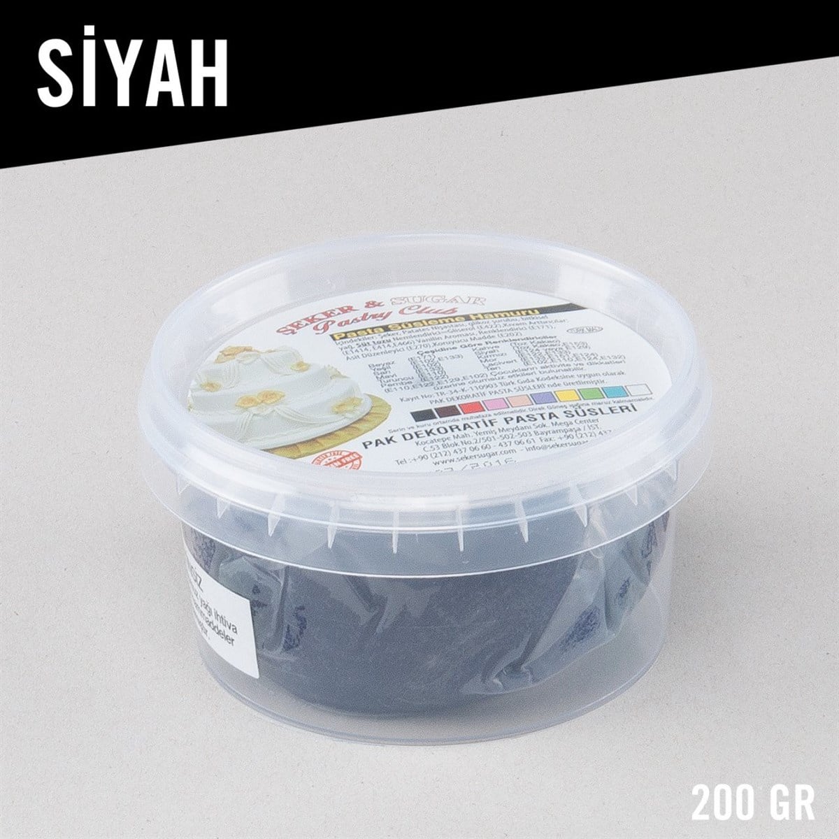 SİYAH ŞEKER HAMURU (200 GR)