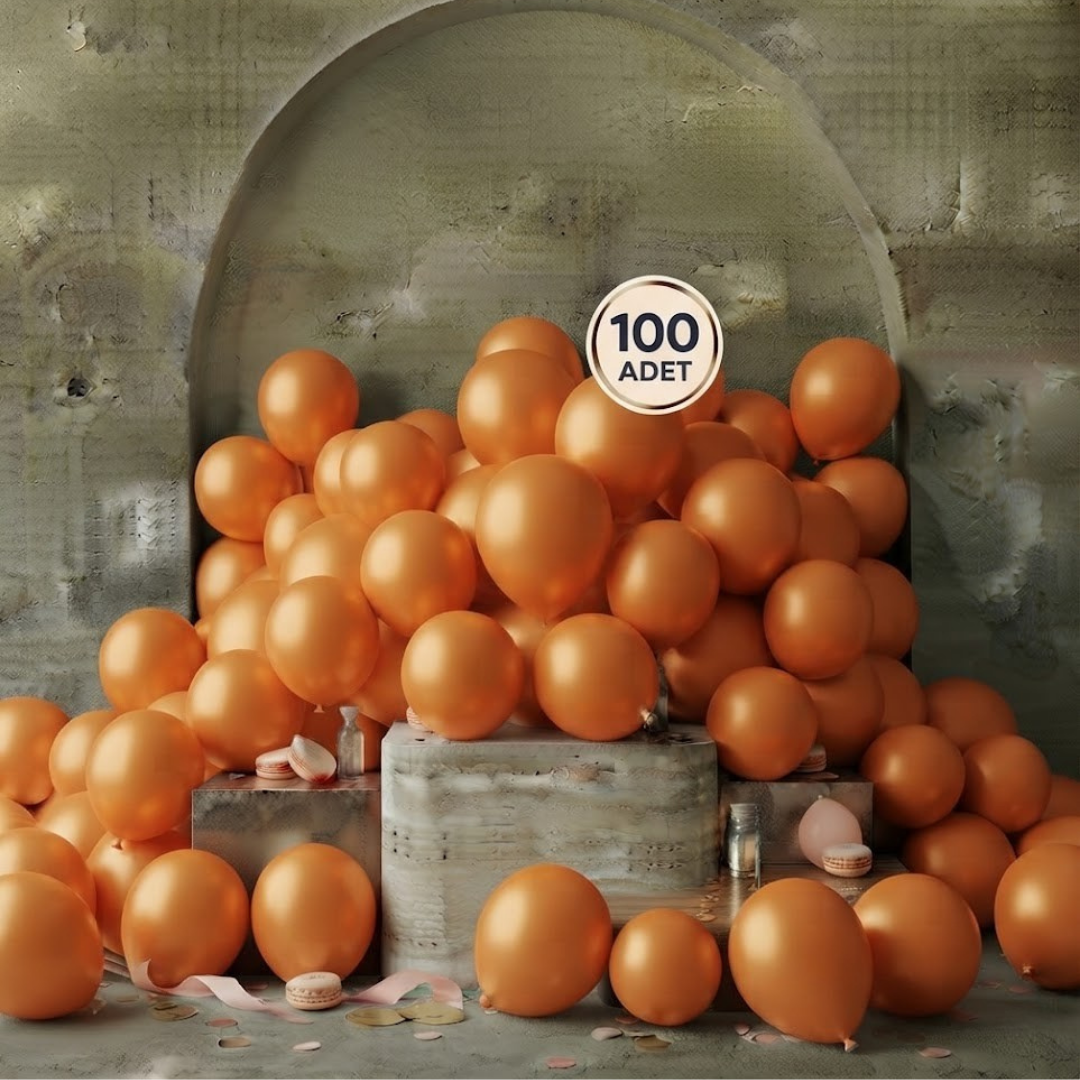 Turuncu Metalik Balon (100 adet)