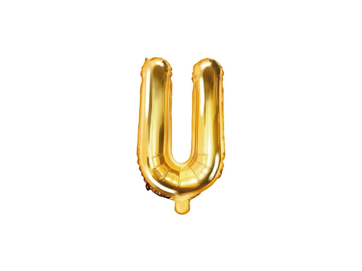 U Harf Gold Folyo Balon (35 CM)