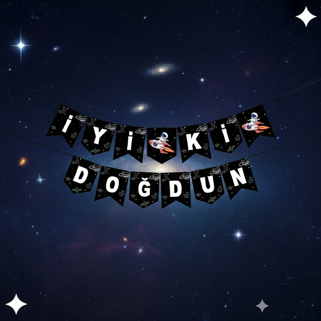 UZAY İYİ Kİ DOĞDUN YAZI BANNER