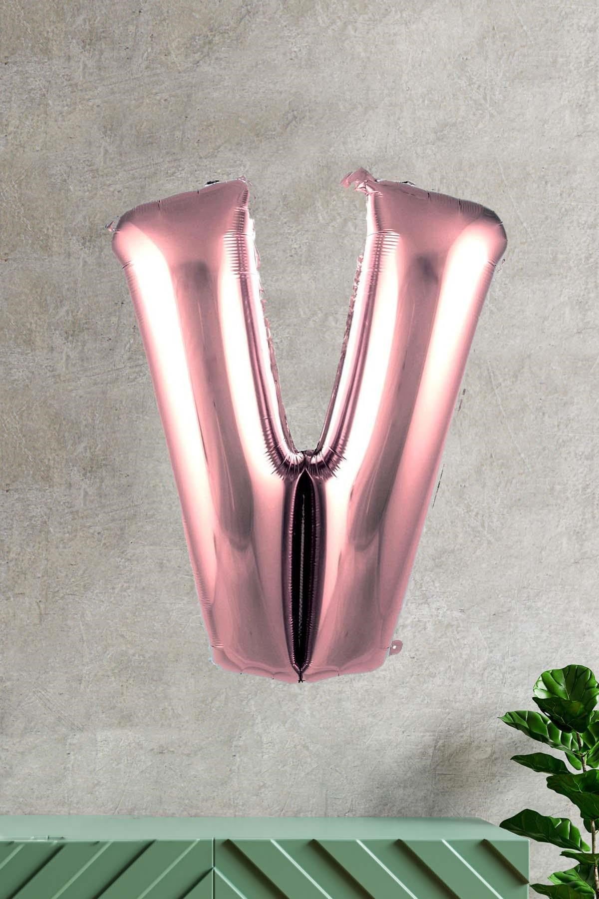 V ROSE GOLD HARF BALON (100 cm)