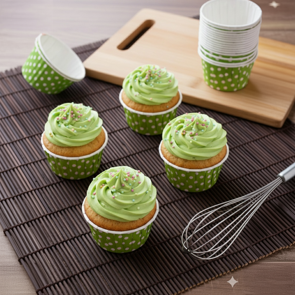 YEŞİL PUANTİYELİ KEK KALIBI (25 ADET)