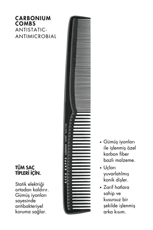 Acca Kappa Carbonium Styling Comb 7257