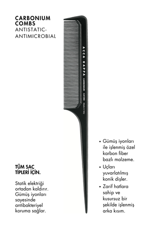 Acca Kappa Carbonium Styling Comb 7260