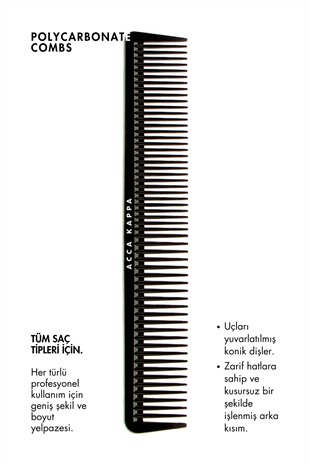 Acca Kappa Polycarbonate Styling Comb 7258