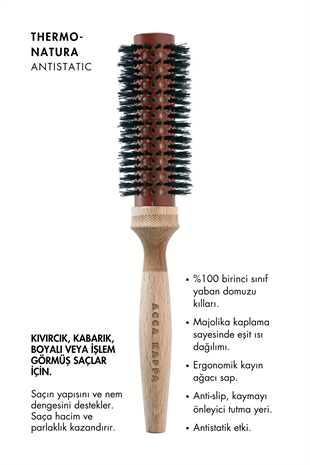 Acca Kappa Thermo Natura Hairbrush 25mm