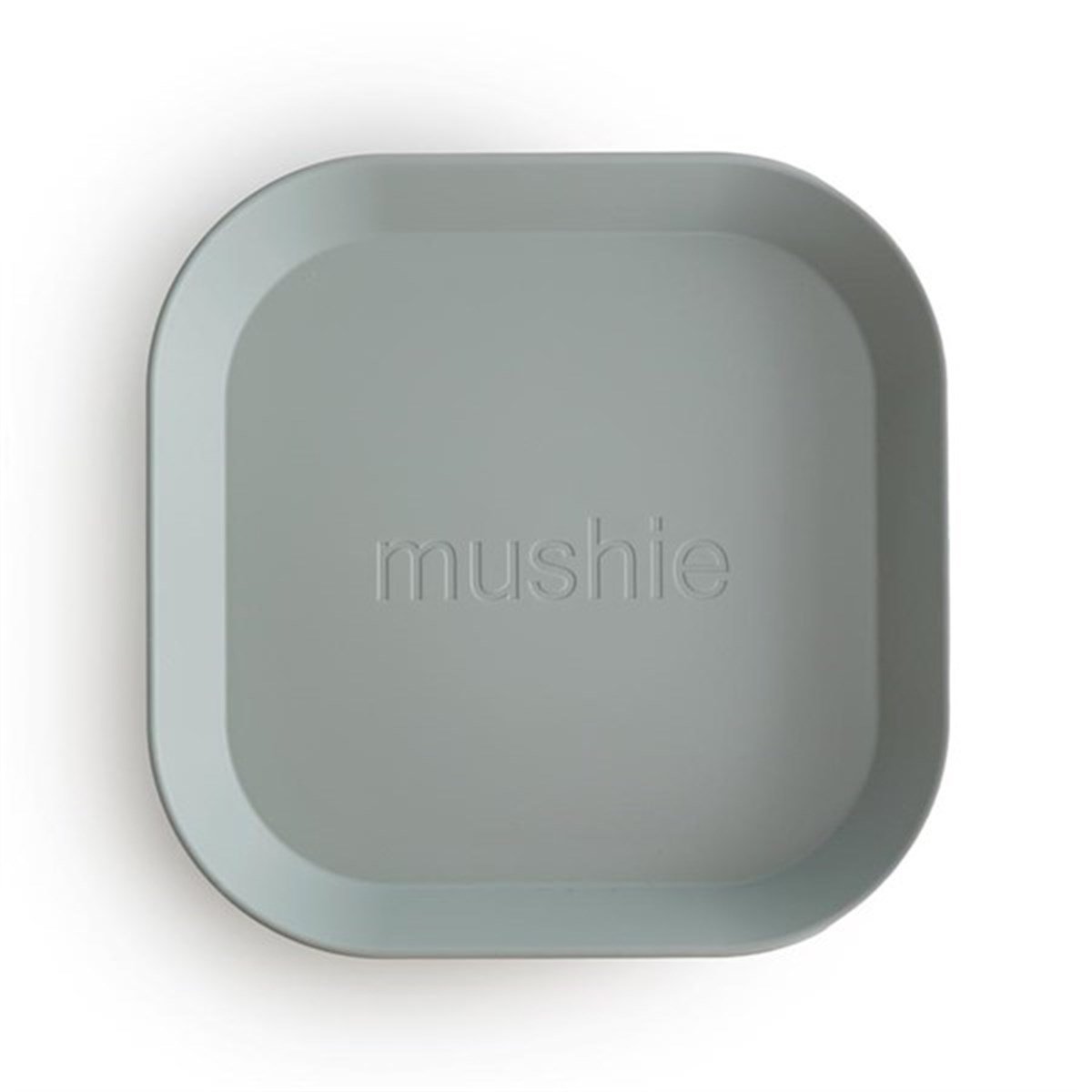 Mushie Dinner Plate Round Square Sage - Mushie Kare Tabak Gök Mavisi
