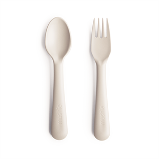 Mushie Fork and Spoon Ivory - Mushi Çatal ve Kaşık Seti Fildişi Rengi