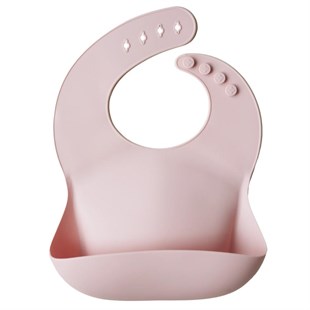 Mushie Silicone Bib Blush - Mushie Silikon Önlük Uçuk Pembe