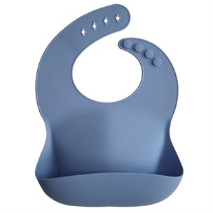 Mushie Silicone Bib Powder Blue - Mushie Silikon Önlük Toz Mavi